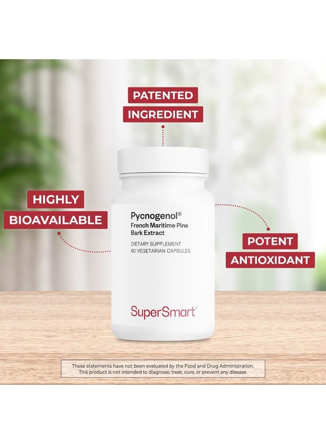 SuperSmart Pine Bark Extract - Blood Circulation & Cardiovascular System - For Healthy Respiratory Tract | Non-GMO & Gluten Free - 60 Vegetarian Capsules - Image 2