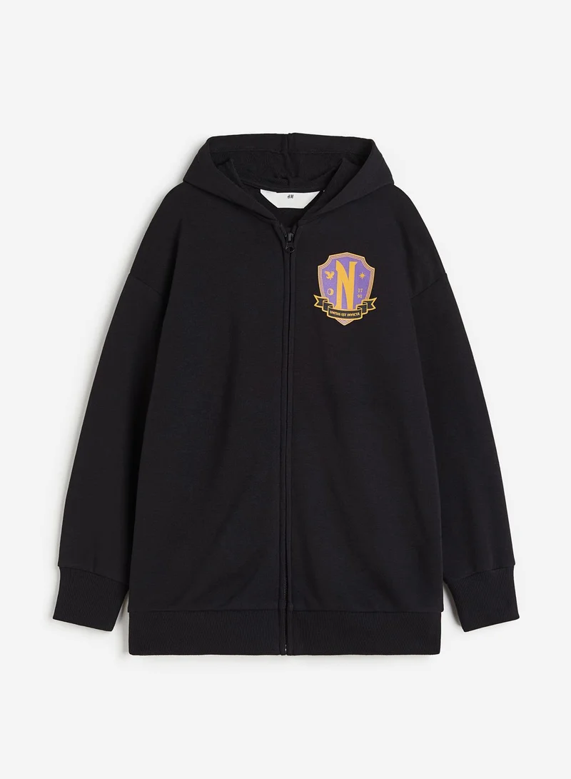 اتش اند ام Kids Oversized Printed Zip-Through Hoodie