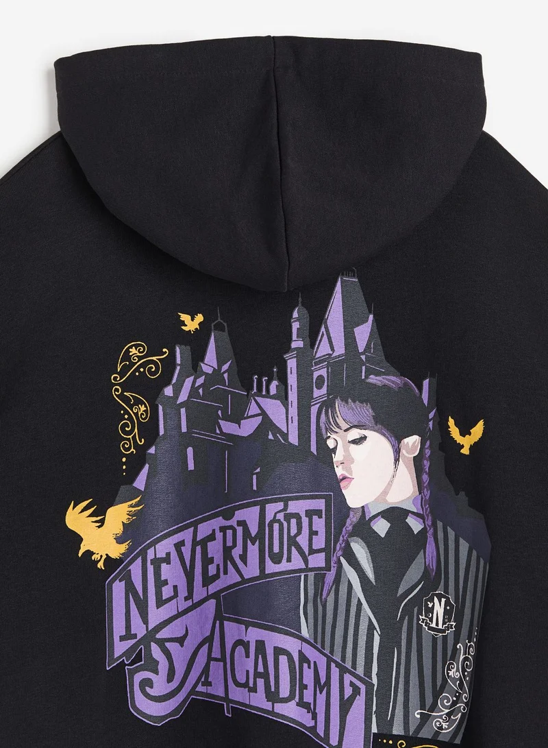 اتش اند ام Kids Oversized Printed Zip-Through Hoodie