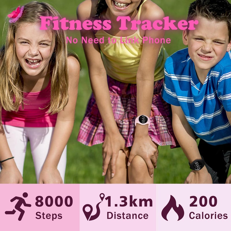 A ALPS Kids Watches for Girls Boys Digital Sport Watch with Step Counter Pedometer Vibration Alarm Clock, No App Waterproof Fitness Tracker Kids Watch Boys Girls Teens Students Ages 5-16 - Image 2