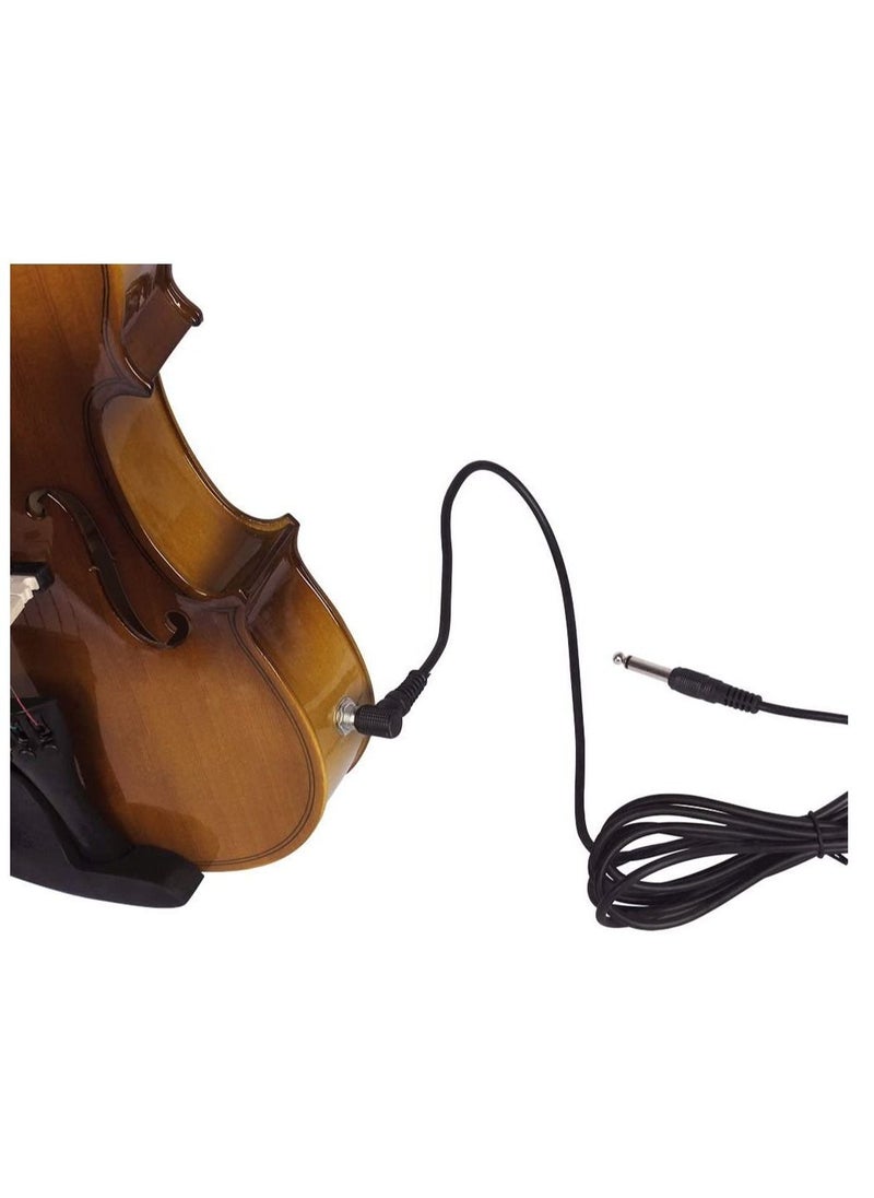 Mike Music 4/4 Full Size Acoustic EQ Electric Violin Fiddle Kit Solid Wood Spruce Face with Bow Hard Case Shoulder Rest,Cable,Extra Strings (Acoustic EQ Electric)  - Image 4