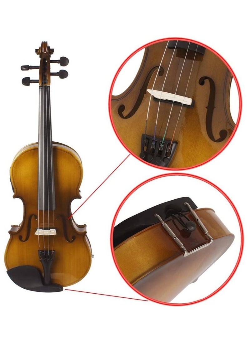 Mike Music 4/4 Full Size Acoustic EQ Electric Violin Fiddle Kit Solid Wood Spruce Face with Bow Hard Case Shoulder Rest,Cable,Extra Strings (Acoustic EQ Electric)  - Image 3