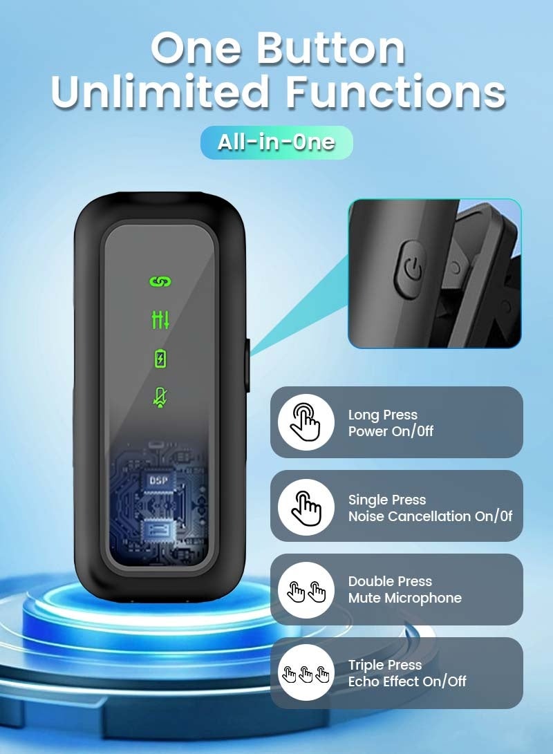 Litus Wireless Lavalier Microphone for IOS&Android with Lightning&Type-C- with Charge Case & 20Hrs Playtime, 2 Pack Clip-On Mini Lapel Wireless Mic for Tiktok, YouTube, Podcast, Vlog, Video Recording, Live Streaming - Image 5