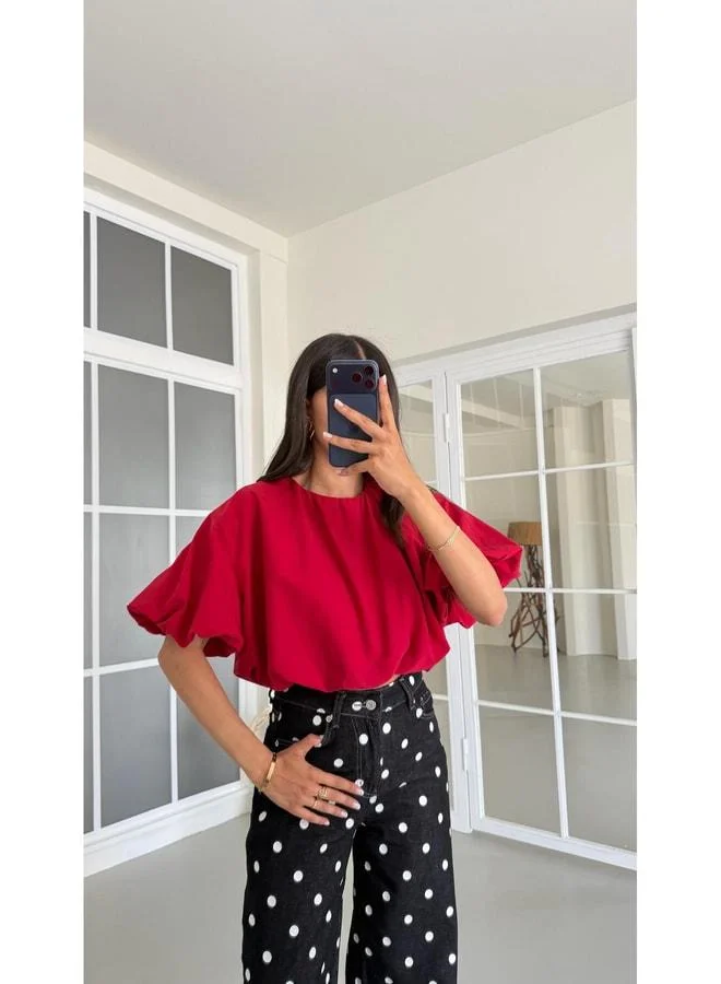 جاوس بالون أحمر نموذج بلوزة GAUS-01643.