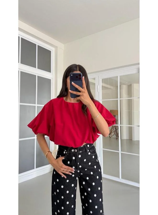 جاوس بالون أحمر نموذج بلوزة GAUS-01643.