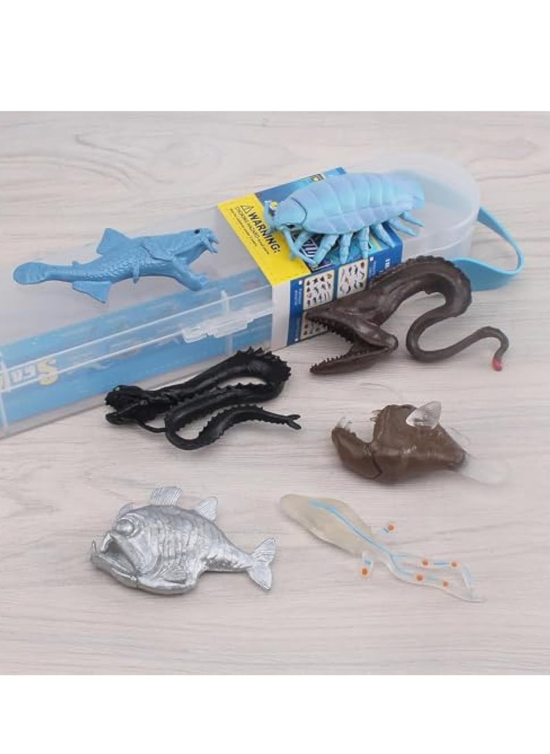 KASTWAVE - 7 PCS Deep Sea Creatures Mini Figurines Set, Mini Figures in 7 Realistic Designs, Prehistoric Ocean Plastic Ancient Marine Animal Figures, Party Decoration Montessori Toys for Kids Toddlers - Image 1