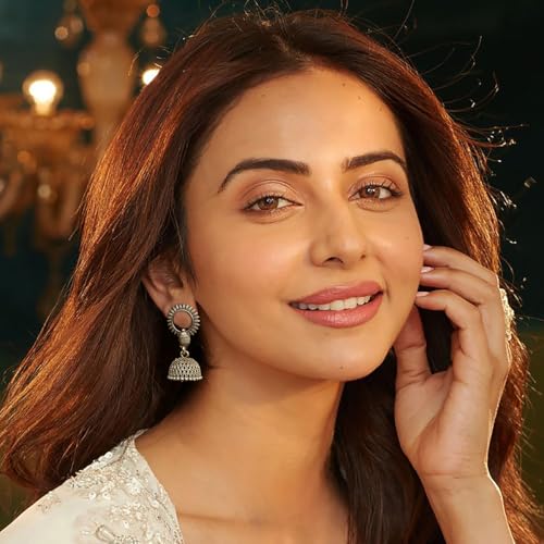 AccessHer Traditional Oxidised Golden Jhumka Earrings | Afghani Inspired Jewellery, Small Size Jhumki | Lightweight Jhumka Earrings for Women & Girls (Design 3) - Image 2