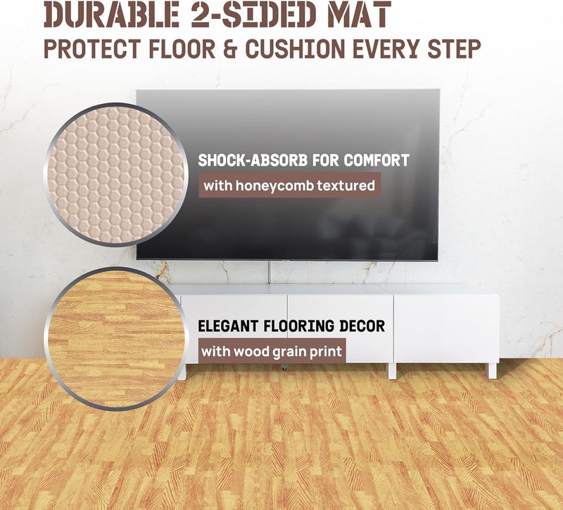 Yes4All EVA Interlocking Mats, Puzzle Floor Tiles, Foam Floor Padding with Border for Furniture, Home Space, Living Room, Garage - Image 3