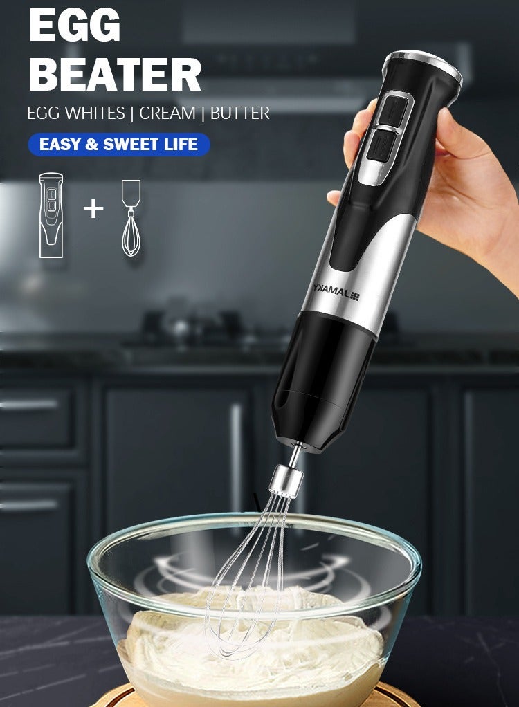 JAMAKY 4-in-1Hand Blender,Electric Handheld Blender with 500ml Chopper,Whisk,600ml Mixing Beaker,JMK3013 - Image 5