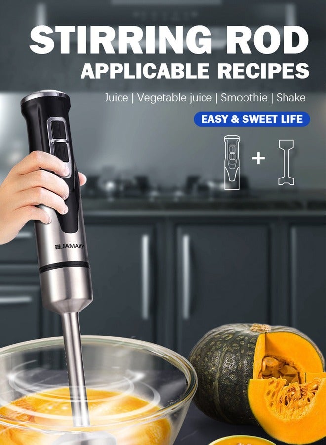 JAMAKY 4-in-1Hand Blender,Electric Handheld Blender with 500ml Chopper,Whisk,600ml Mixing Beaker,JMK3013 - Image 3