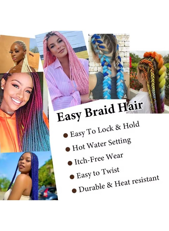 وصلات شعر مضفرة صناعية مقاومة للحرارة، ضفائر كبيرة للتصفيف اليومي، خفيفة الوزن، مظهر طبيعي لامع، مناسبة للمبتدئين والمحترفين - Image 4