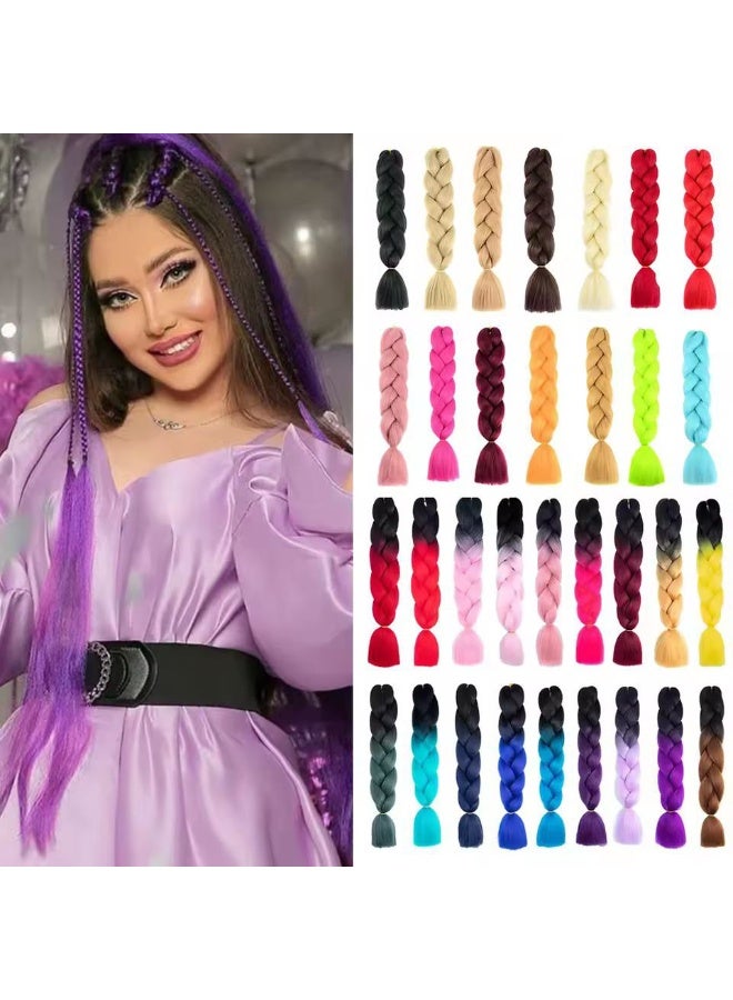 وصلات شعر مضفرة صناعية مقاومة للحرارة، ضفائر كبيرة للتصفيف اليومي، خفيفة الوزن، مظهر طبيعي لامع، مناسبة للمبتدئين والمحترفين - Image 3