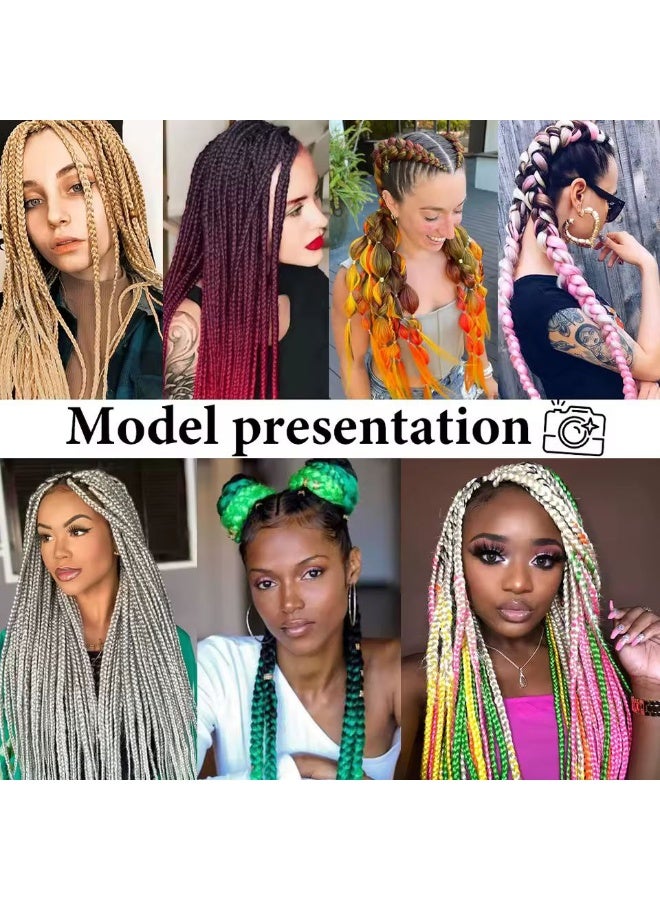 وصلات شعر مضفرة صناعية مقاومة للحرارة، ضفائر كبيرة للتصفيف اليومي، خفيفة الوزن، مظهر طبيعي لامع، مناسبة للمبتدئين والمحترفين - Image 2