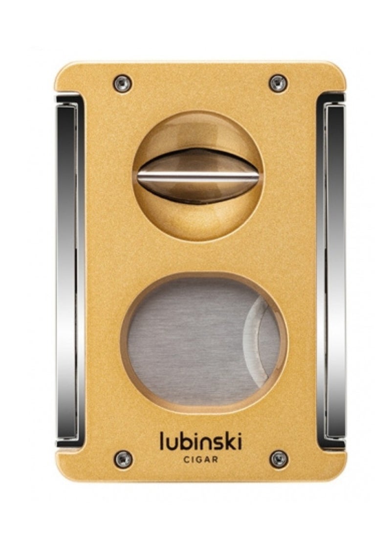 Lubinski Sharp V-Cut Cutter Scissor Stainless Steel with Holder Yello Luxury Gift Box - Image 1