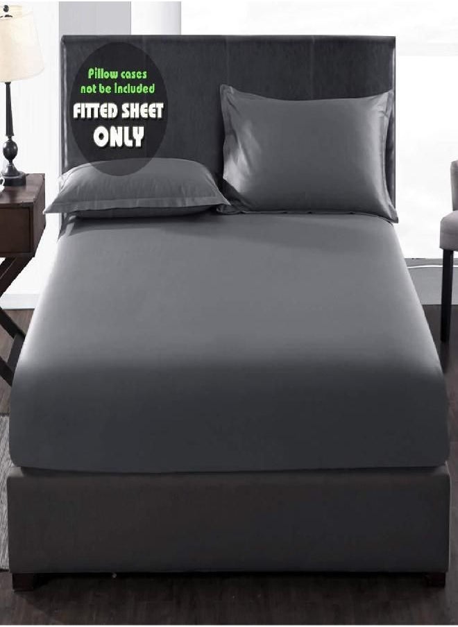 Fitted Sheet- COSMOPLUS King Fitted Sheet Only（No Flat Sheet or Pillow Shams）,4 Way Stretch Micro-Knit,Snug Fit,Wrinkle Free,for Standard Mattress and Air Bed Mattress from 8” Up to 14”,Gray
