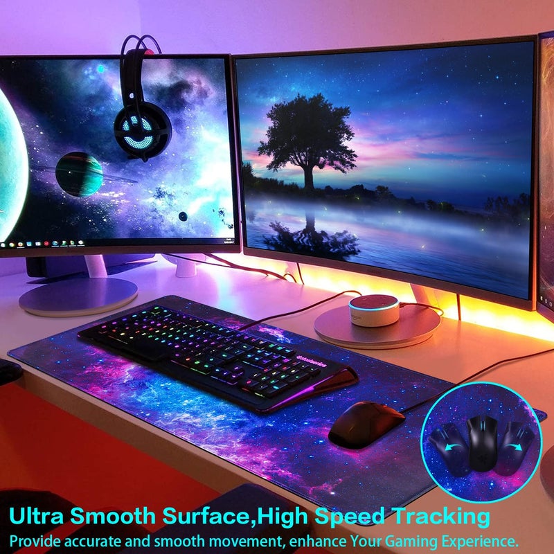 Canjoy Gaming Mouse Pad, 31.5x15.7inch Large Extended Mousepad Big Computer Desk Mat for Keyboard and Mouse Full Desk Mouse Mat with Non-Slip & Rubber Base - Image 4