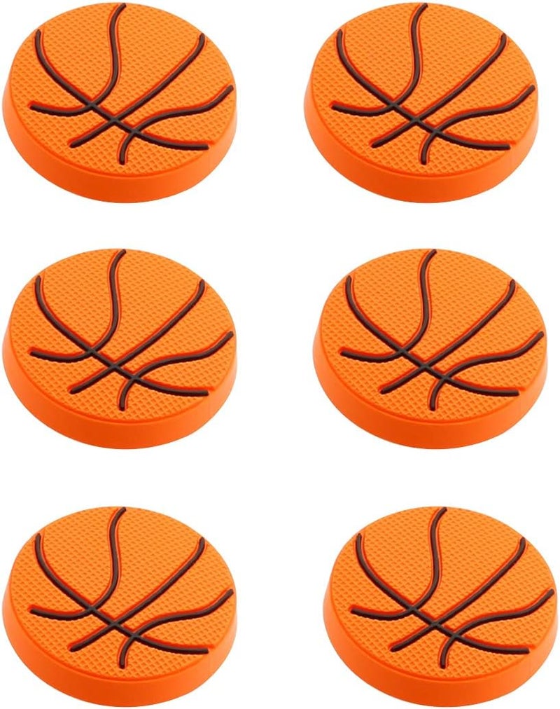 Skyscraper Soft Rubber Cartoon Shape Knobs for Kids Girls Boys Cabinet Handle pulls Drawer Knobs for Kids Room Cabinets Closets Toy Organizer Box Bookcase 6pcs/Set (Basketball) - Image 1