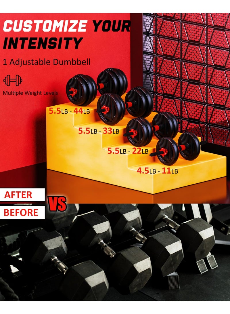 Canadel Adjustable Dumbbell Set 20KG, Converts to Barbell, Kettlebell & Push-Up Stand with Ergonomic Non-Slip Grip for Home Gym Strength Training - Image 2