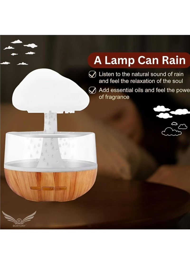 ELTRAZONE - Raining Cloud Humidifier Aromatherapy Essential Oil Diffuser – Cute Mushroom Design, Waterfall Lamp Desk Fountain, Bedside Sleeping Relaxing Mood, Ideal for Home & Office - Image 1