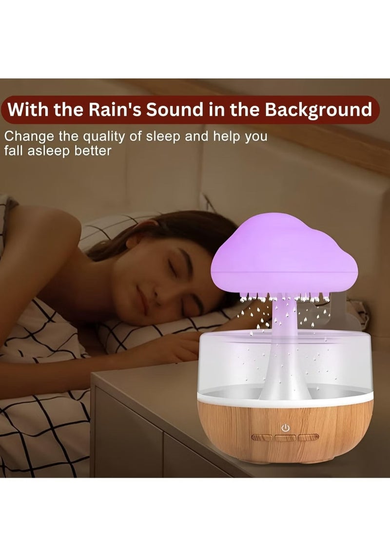 ELTRAZONE - Raining Cloud Humidifier Aromatherapy Essential Oil Diffuser – Cute Mushroom Design, Waterfall Lamp Desk Fountain, Bedside Sleeping Relaxing Mood, Ideal for Home & Office - Image 1