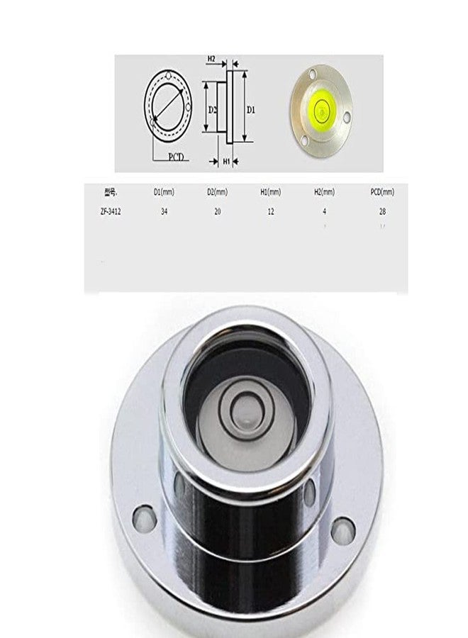 Preamer Small Circular Round Bubble Level Spirit Leveler Bubble Ball Vials, Ø34mm, Aluminium Housing, Plastic Vial - Image 4