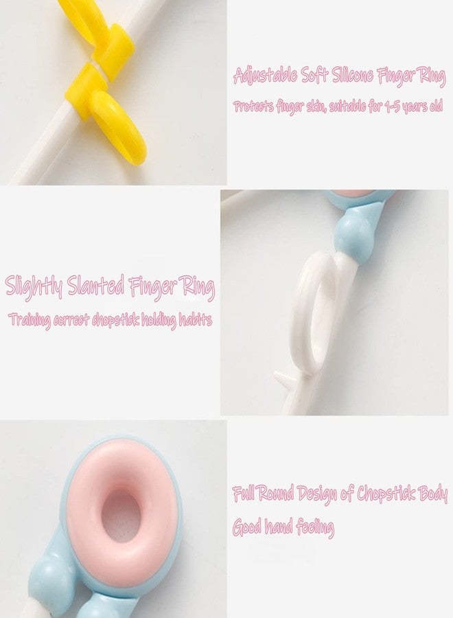 PYBBO Training Chopsticks Toddler Chopsticks, Cute Animal Shape Easy to Use Learning Reusable Chopsticks Helper With attachable Trainer for Kids Child Baby Adults Beginners, Pink Cat, Dishwasher Safe - Image 5