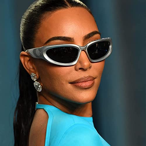 KENBO Y2K Sunglasses Wrap Around Futuristic Sunglasses Trendy for Men Women Shield Mask Visor Glasses - Image 3