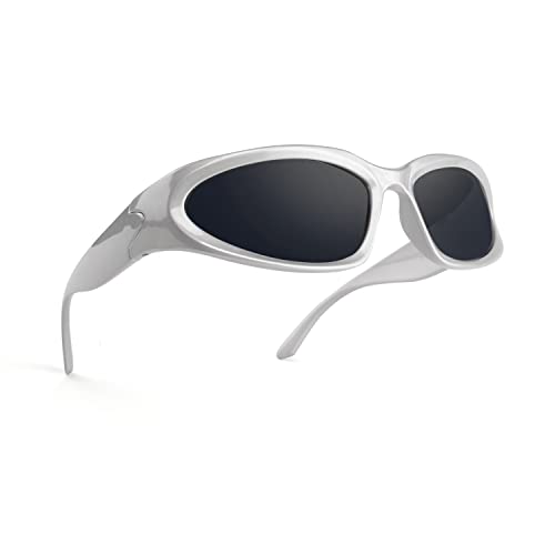 KENBO Y2K Sunglasses Wrap Around Futuristic Sunglasses Trendy for Men Women Shield Mask Visor Glasses - Image 1