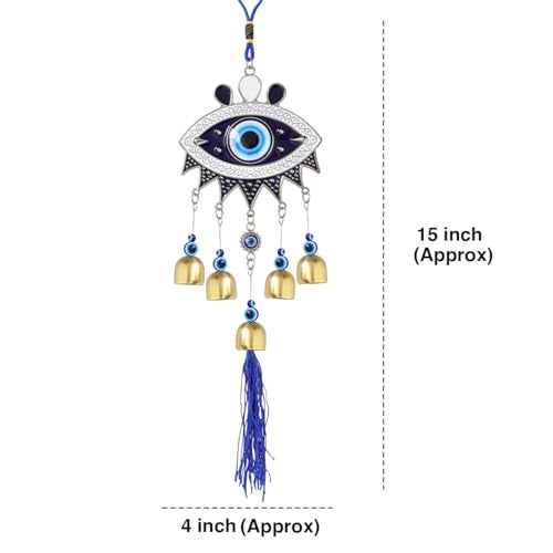 Crystu Fengshui Big Evil Eye Wind Chimes Hanging for Window Balcony Decor Home Endurance Door Decoration, Wind Chimes for Home Positive Energy - Image 3