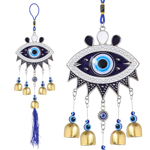 Crystu Fengshui Big Evil Eye Wind Chimes Hanging for Window Balcony Decor Home Endurance Door Decoration, Wind Chimes for Home Positive Energy - Image 2
