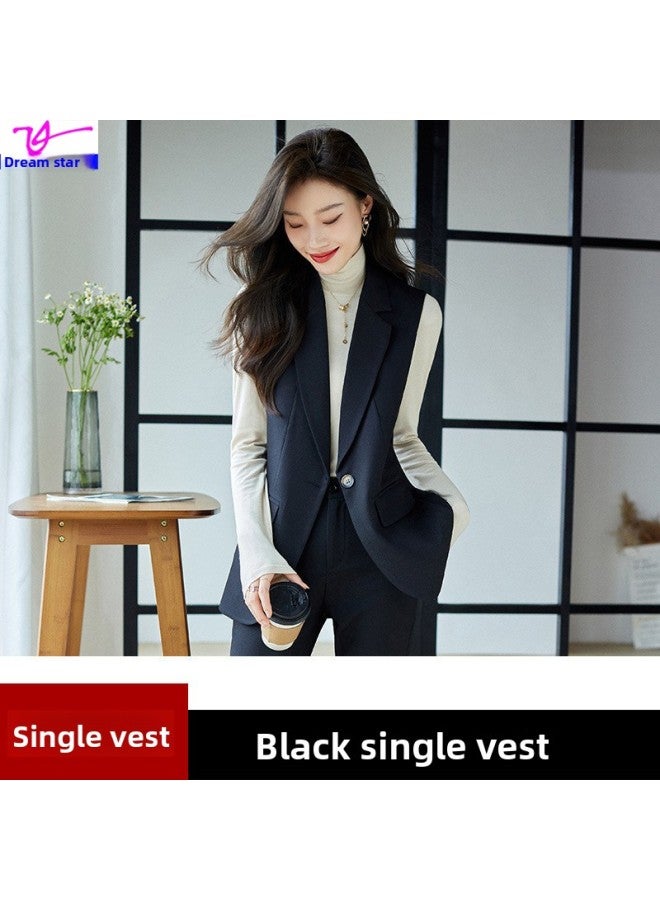 Autumn And Winter Women's Wear Suit Vest Suit Women's Fashion Waistcoat Professional Vest Jacket European Outer Wear Vest Spring 