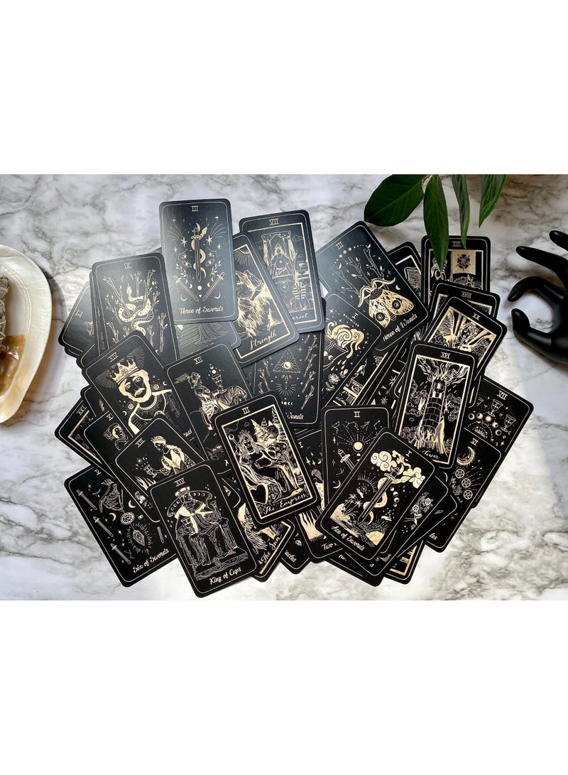 NIBEMINENT أوراق تاروت شواطئ القمر لونا سومنيا مع دليل وعلبة - 78 بطاقة مجموعة كاملة أحلام نجمية علم الفلك السماوي أداة سحرية سوداء للتنجيم - Image 5