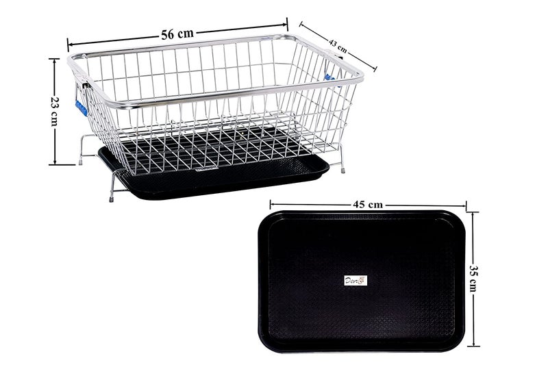 VISHVA 60 x 47 x 23 Cm Stainless Steel Dish Drainer Rack with Drip TrayUtensil Drying Stand for Kitchen Steel with Tray 60x47x232 Spoon Stand - Image 3