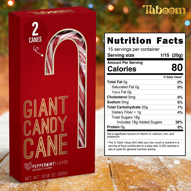 Taboom Giant Peppermint Candy Cane Sticks - 2 Pack - Image 2