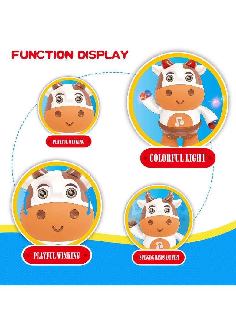GGOOT Baby Cow Musical Toys, Dancing Cow Baby Toy,Dancing Musical Cow Toys For Babies, Baby Preschool Educational Learning Toy With Lights Music Dancing & Singing Toy - Image 3