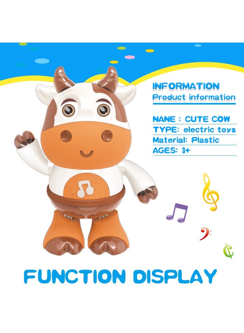GGOOT Baby Cow Musical Toys, Dancing Cow Baby Toy,Dancing Musical Cow Toys For Babies, Baby Preschool Educational Learning Toy With Lights Music Dancing & Singing Toy - Image 2