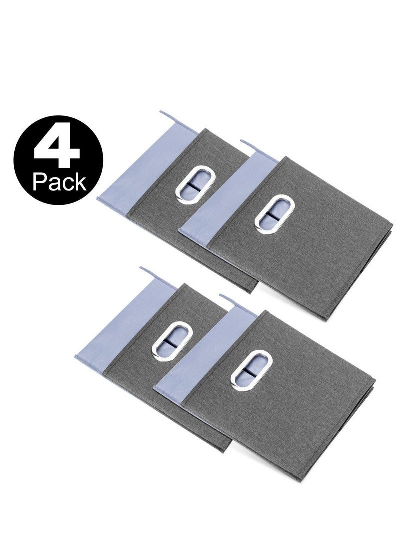 MIXDE Collapsible Fabric Storage Cubes with Oval Grommets Cube Storage Organizer for Closet Storage Clothes Storage, Storage Bins for Home and Office - 4 Pack - Image 3