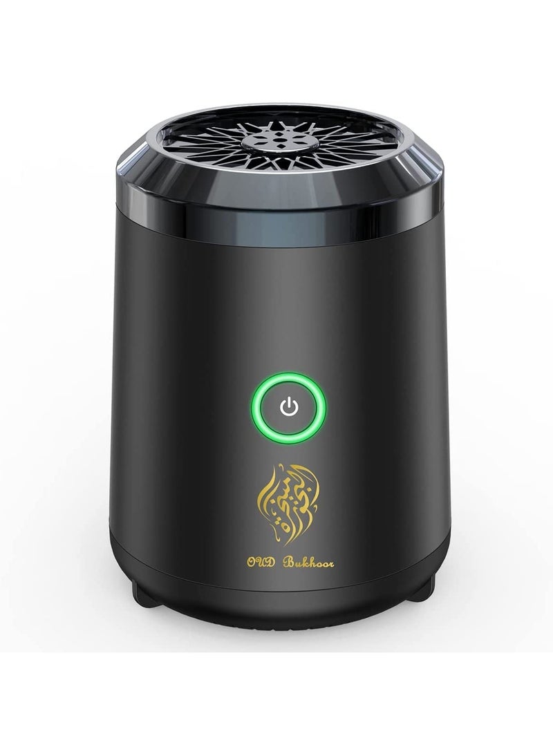 أكاليكس مبخرة صغيرة محمولة | موزع بخور وعود كهربائي قابل للشحن بمنفذ USB | حامل بخور مبخر عربي للمنزل والمكتب والسيارة والسفر برائحة عطرية - رمادي - Image 1