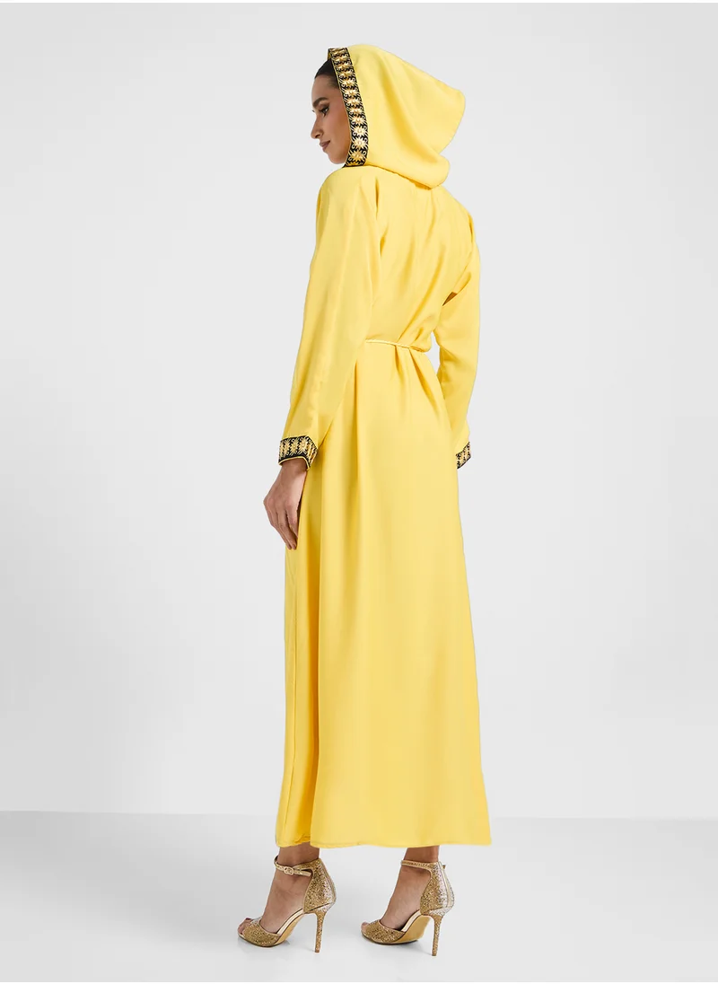 ارابيان كلوزيت Embroidered Hooded Abaya