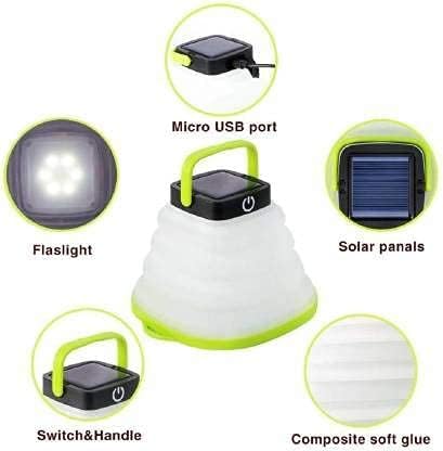 MVM Enterprise Solar Collapsible LED Light Foldable Lantern Collapsible Design Table Cube Light Waterproof LED Tent Bulb Solar Powered Lamp Multi use at Home Garden Traveling Camping 1 pcs - Image 2