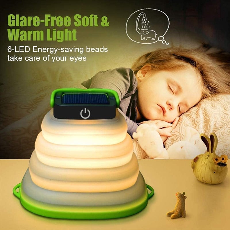 MVM Enterprise Solar Collapsible LED Light Foldable Lantern Collapsible Design Table Cube Light Waterproof LED Tent Bulb Solar Powered Lamp Multi use at Home Garden Traveling Camping 1 pcs - Image 4