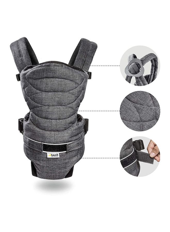 Hauck 2 Way Carrier, Ergonomic Baby Carrier Newborn to Toddler from Birth up to 9 kg, Softly Padded, Two Carrying Possibilities, High Level of Carrying Comfort – Grey - Image 4