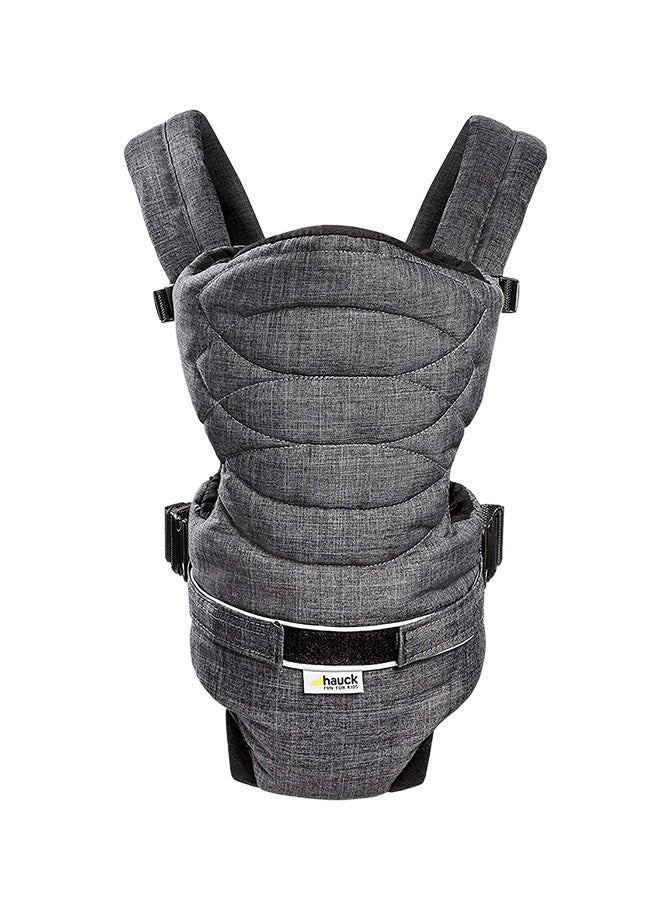 Hauck 2 Way Carrier, Ergonomic Baby Carrier Newborn to Toddler from Birth up to 9 kg, Softly Padded, Two Carrying Possibilities, High Level of Carrying Comfort – Grey - Image 1