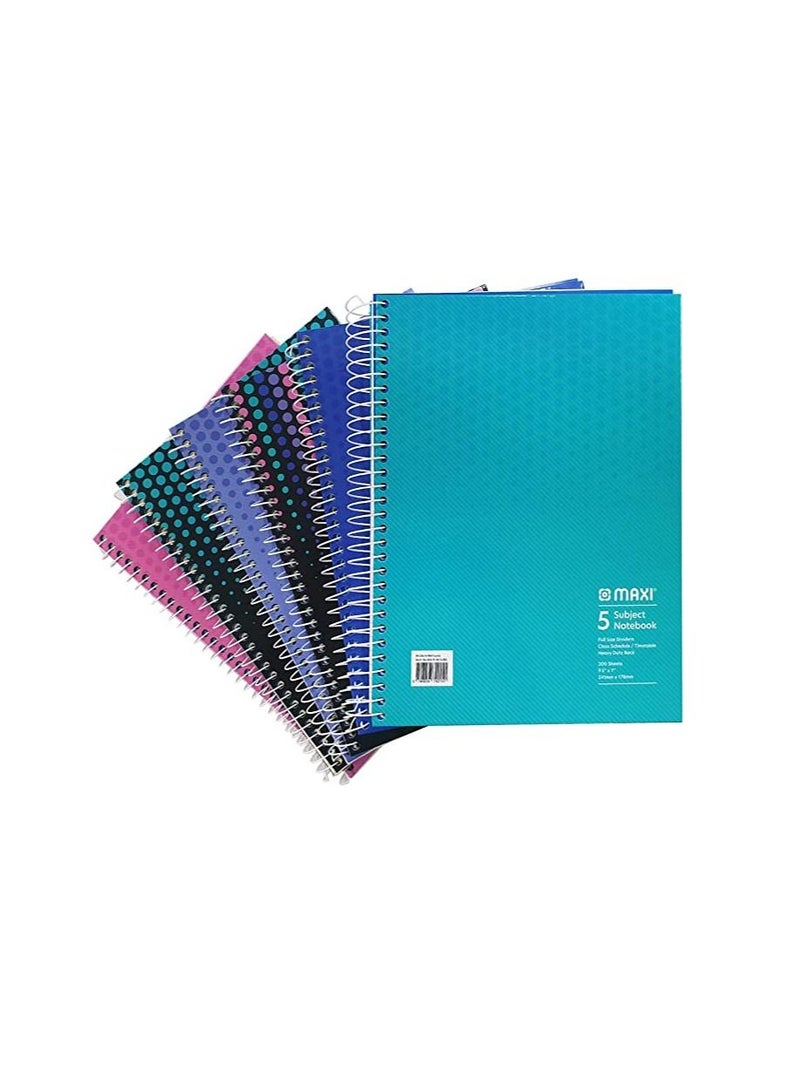 ماكسي غطاء صلب من ماكسي لولبي 5 موضوعات مفكرة 9.5 بوصة × 7 بوصة 200 ورقة - Image 2