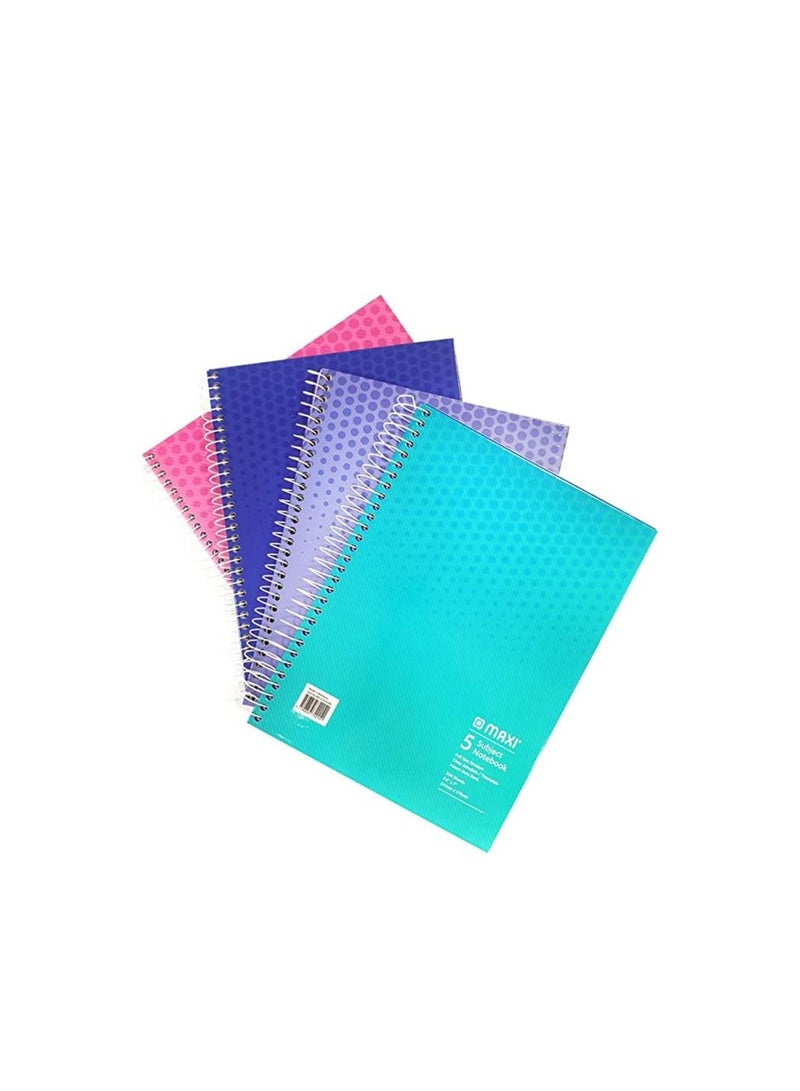 ماكسي غطاء صلب من ماكسي لولبي 5 موضوعات مفكرة 9.5 بوصة × 7 بوصة 200 ورقة - Image 1