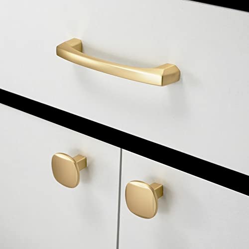COTYKILEY 10 Pack 3.75 Inch(96mm) Brushed Brass Kitchen Cabinet Handles Gold Cabinet Pulls Cabinet Door Handles Kitchen Cabinet Hardware Cupboard Drawer Pulls Dresser Handles - Image 3