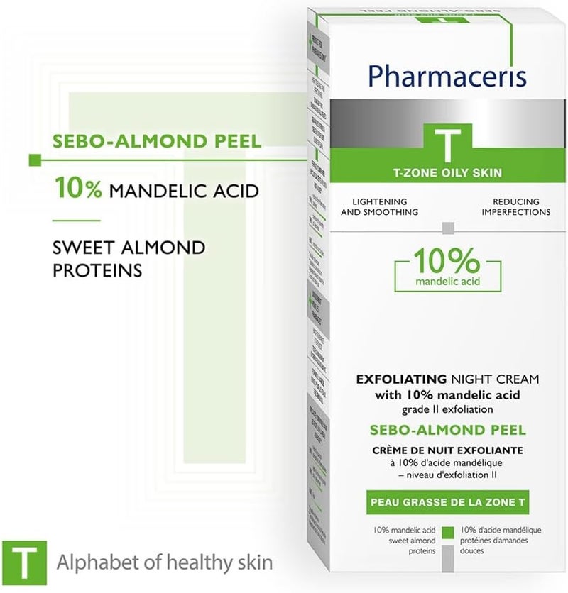Pharmaceris كريم الليل Pharmaceris T Sebo-Almond Peel 10 50 مل – علاج تقشير مع 10% حمض ماندليك للبشرة المعرضة لحب الشباب والدهنية - Image 5