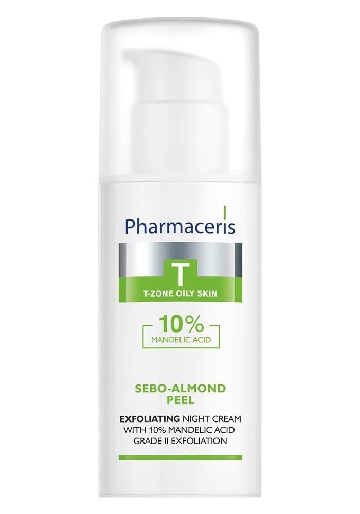 Pharmaceris كريم الليل Pharmaceris T Sebo-Almond Peel 10 50 مل – علاج تقشير مع 10% حمض ماندليك للبشرة المعرضة لحب الشباب والدهنية - Image 2