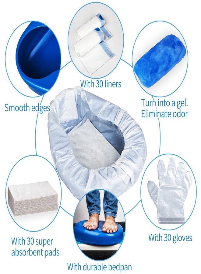 MINIVON Bedpan Set with 30 Disposable Liners, Super Absorbent Pads and Gloves - Pack 30 Count - Bed Pan for Elderly Women Females Bedridden Patients, Bedpan for Men - Image 3
