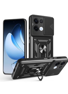Generic Case Cover Shockproof Protective Case with Camera Protection and Metal Ring Compatible with  Oppo Reno 13 5G (Black)  - Image 1